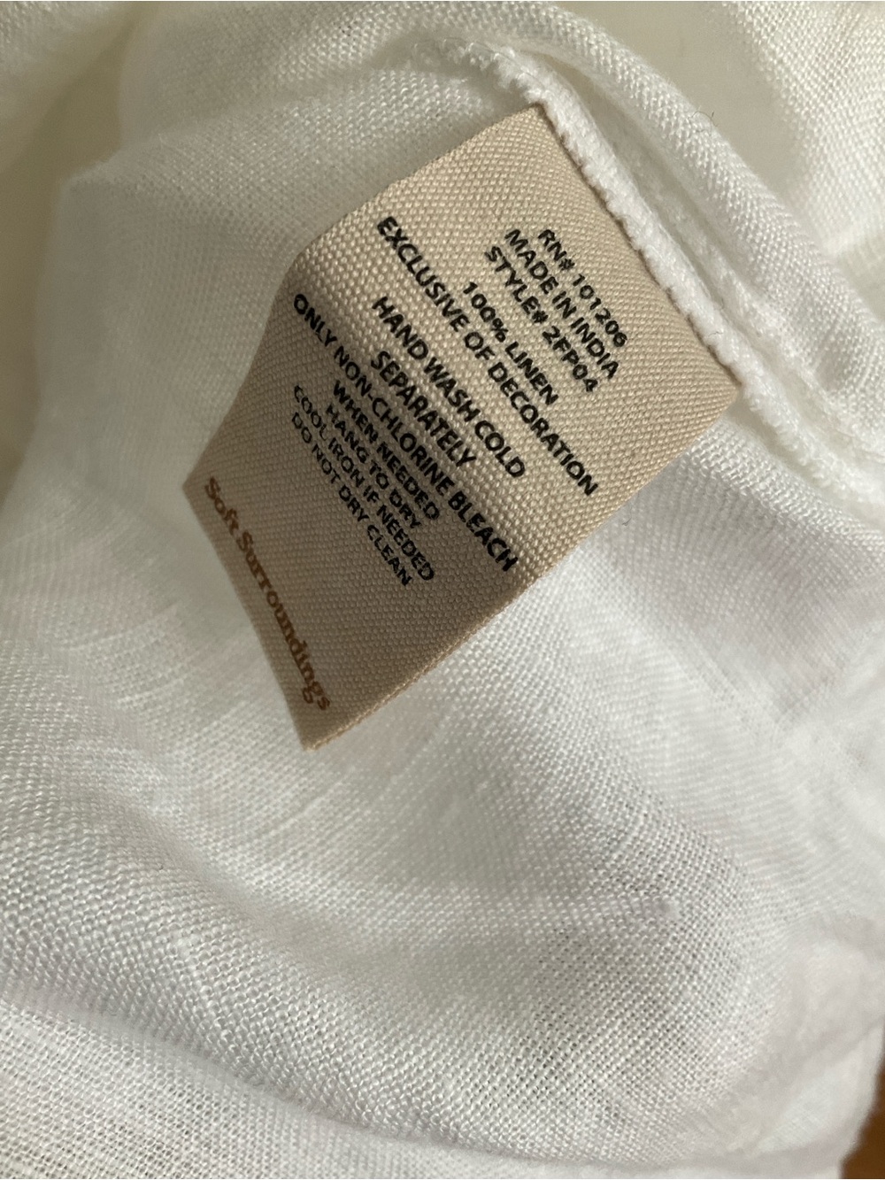 Soft Surroundings White 100% Linen Tunic with Colorful Pom Accents - Picture 14 of 14